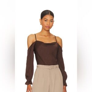 Off the shoulder brown top